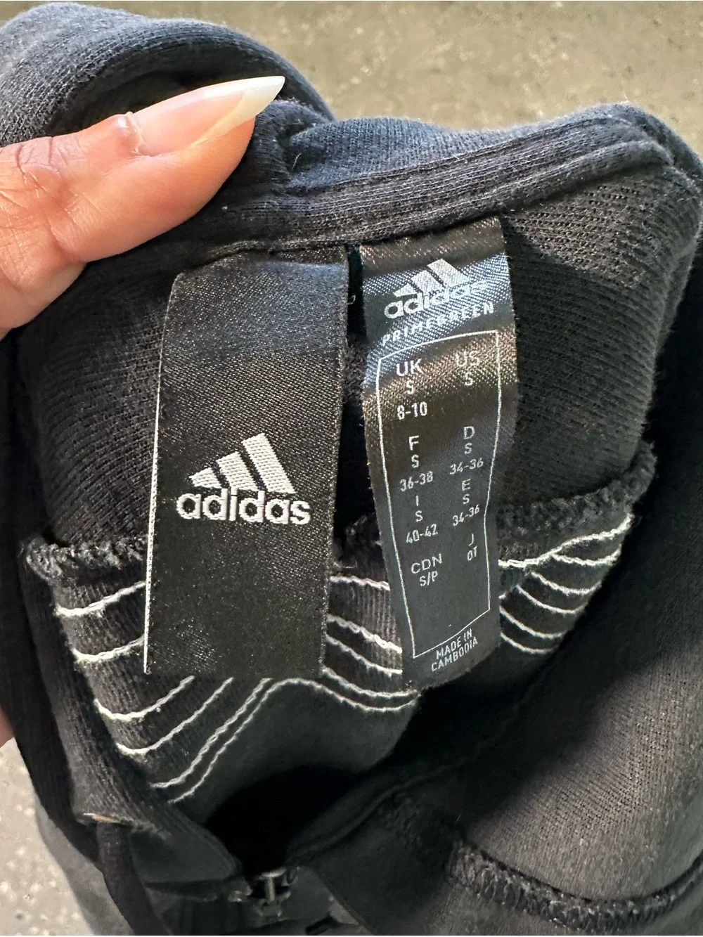 adidas Black Kids Hooded Zip Jacket with White Stripes